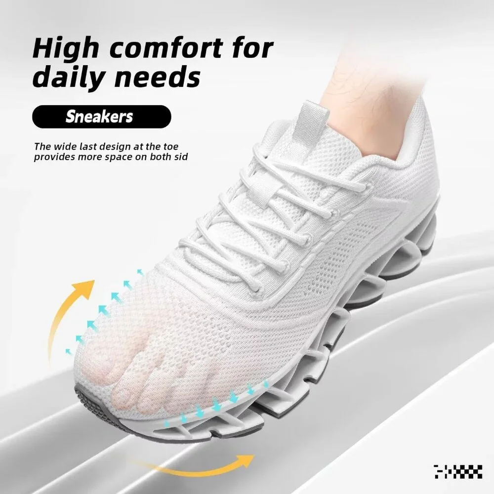 Women's All White Sport Gym Walking Running Tennis  Athletic Sneakers Shoes - Picture 3 of 7